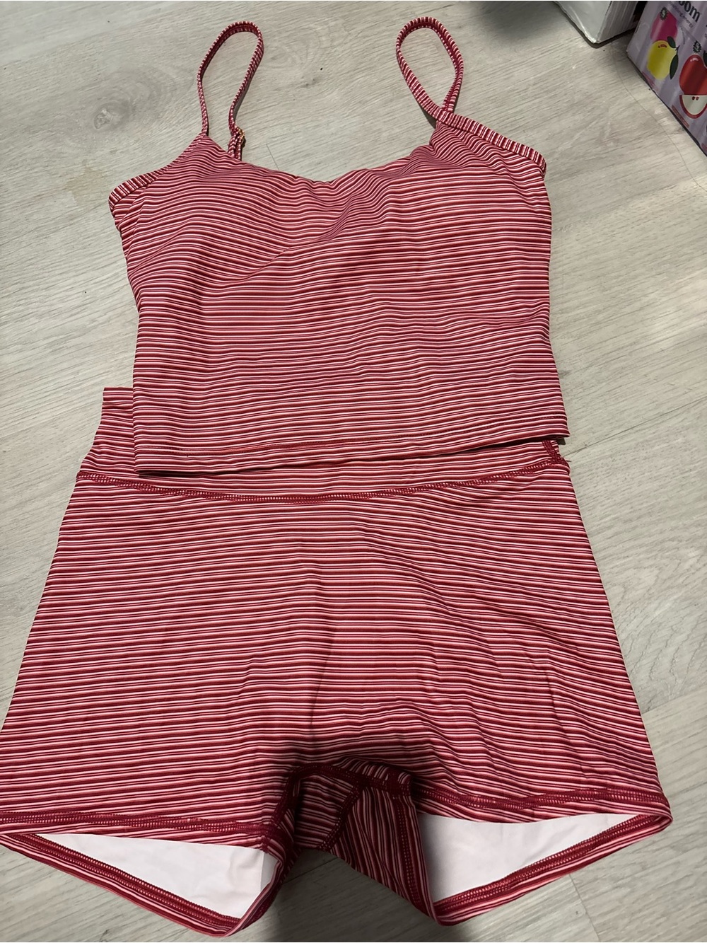 Striped Pink Tankini Romper Set for Women